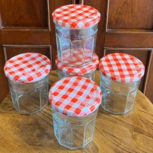 Lof of 5 Bonne Maman 13 oz jam / jelly jars. For crafts or food storage